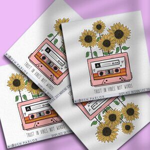 3pc - "Trust in Vibes Not Words" Sticker Pack – Water Bottle, Tumbler, La…